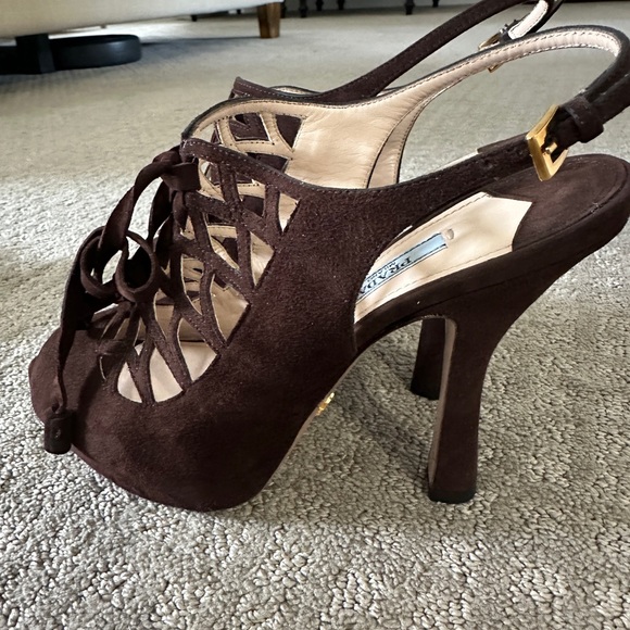 Prada Suede T-Strap Sandals - Picture 7 of 9